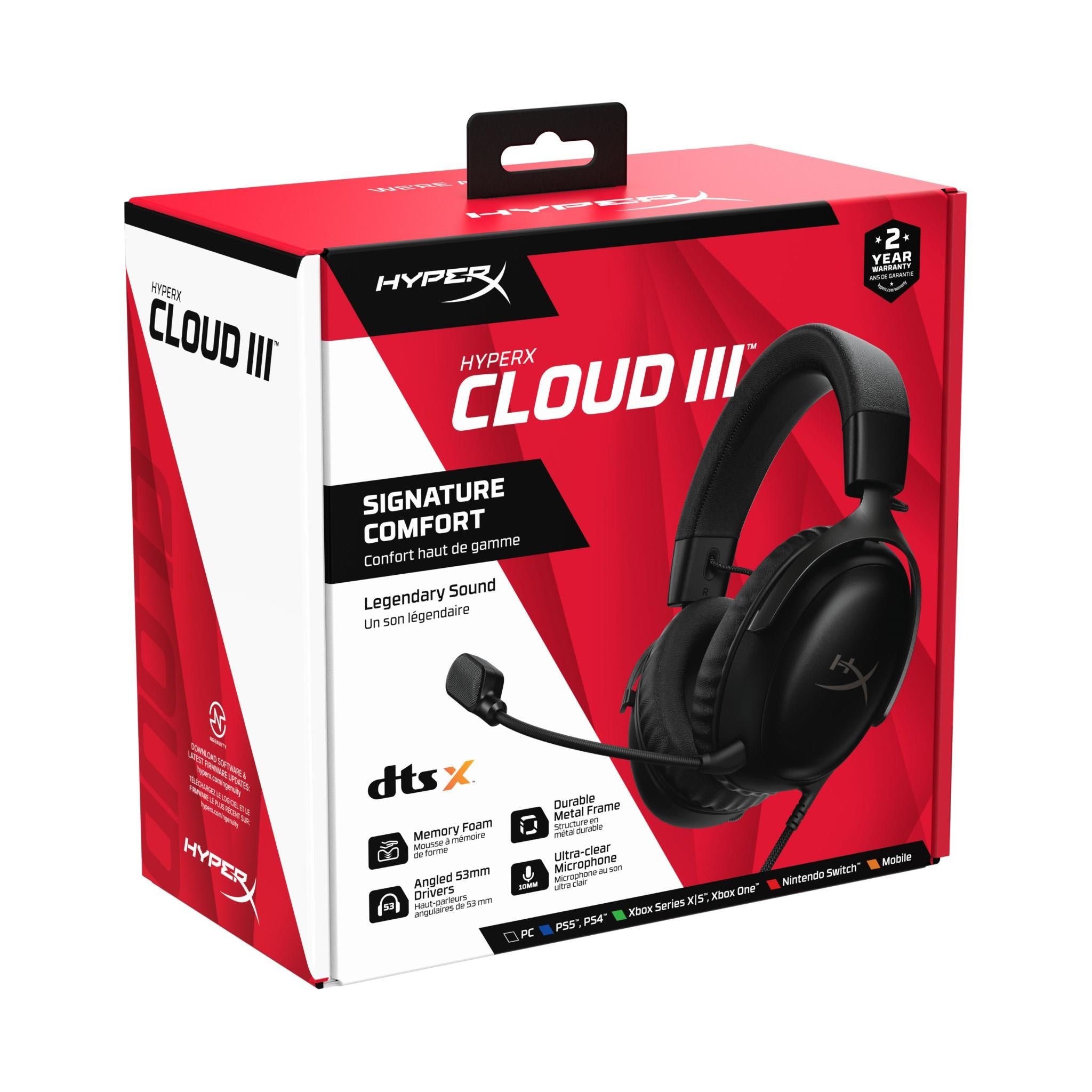 HyperX Cloud III Gaming Headset (Black-Gunmetal)