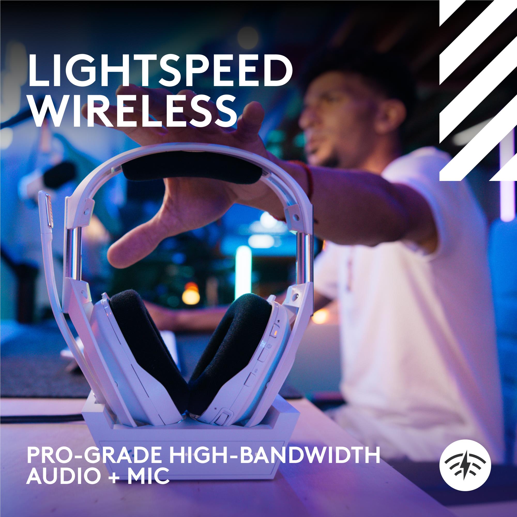 Logitech G Astro A50 X LIGHTSPEED Wireless Gaming Headset + Base Station (White)
