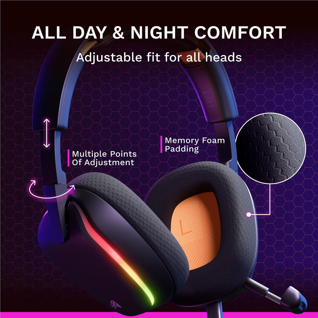 Glorious GHS Eternal RGB Stereo RGB Gaming Headset for PS5, PS4, Switch and PC (Black)