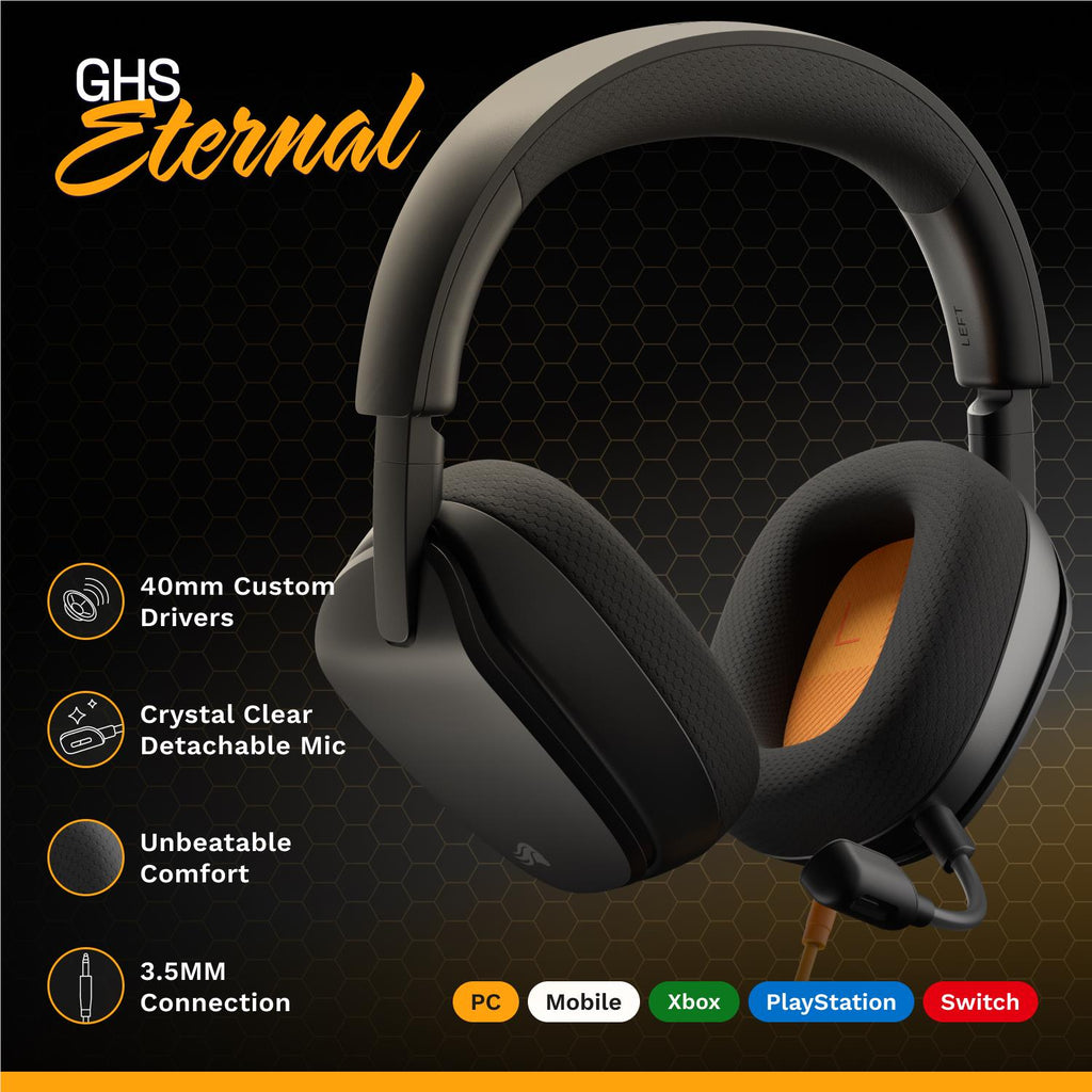 Glorious GHS Eternal Stereo Gaming Headset for PS5, PS4, Xbox, Switch and PC (Black)