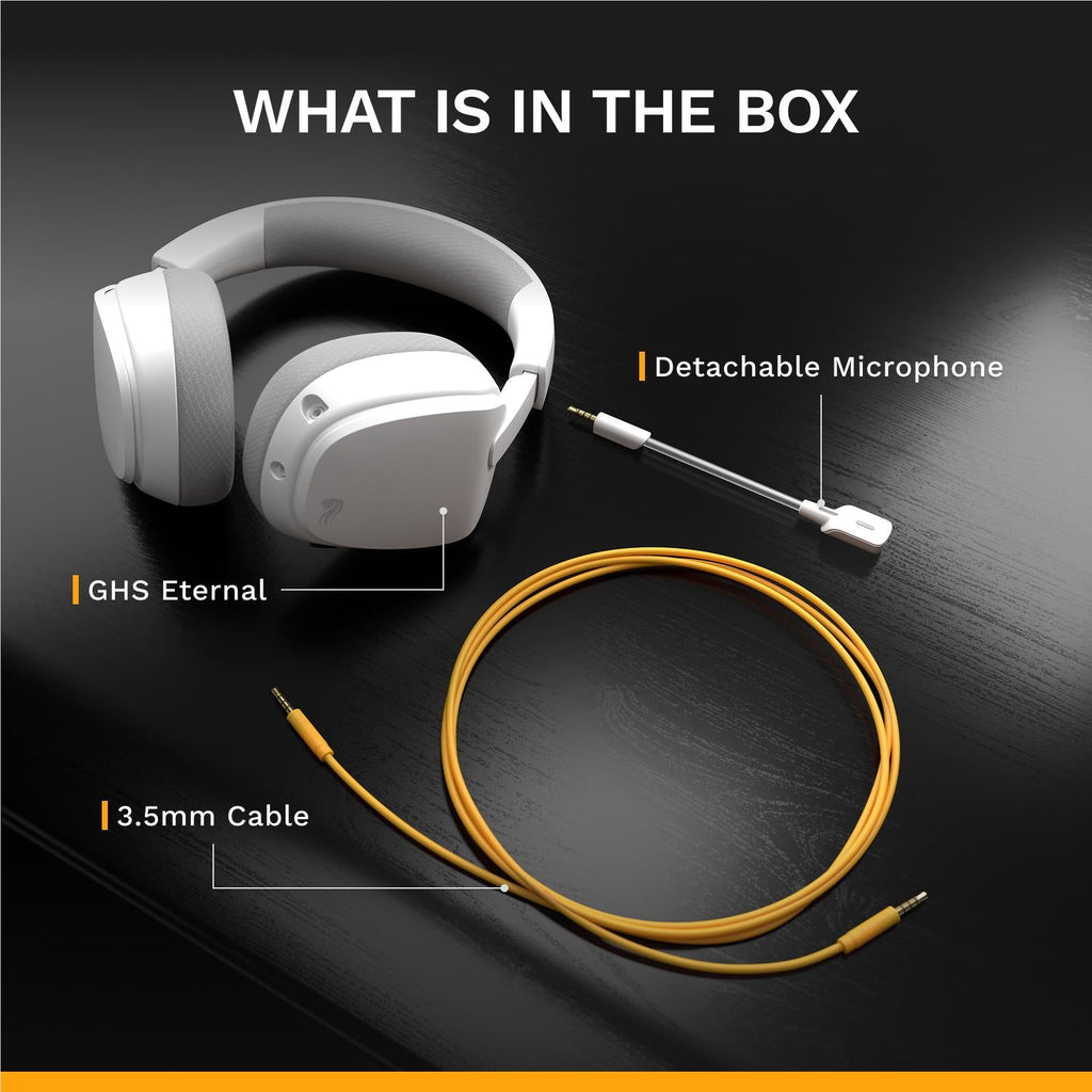 Glorious GHS Eternal Stereo Gaming Headset for PS5, PS4, Xbox, Switch and PC (White)